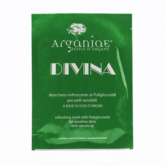 Заспокійлива тканинна маска для чутливої шкіри обличчя захисна Divina