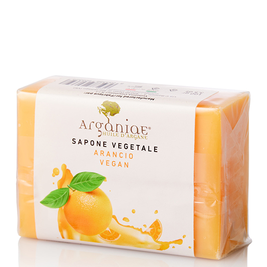 Натуральное растительное мыло с пальмовым маслом и глицерином Orange Vegan