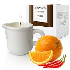 Свічка для Масажу з аргановою олією ароматична Orange&Chilli кераміка ecru